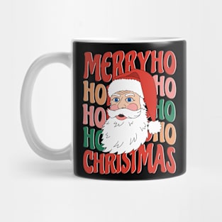 Retro Santa Claus HO HO HO Merry Christmas Mug